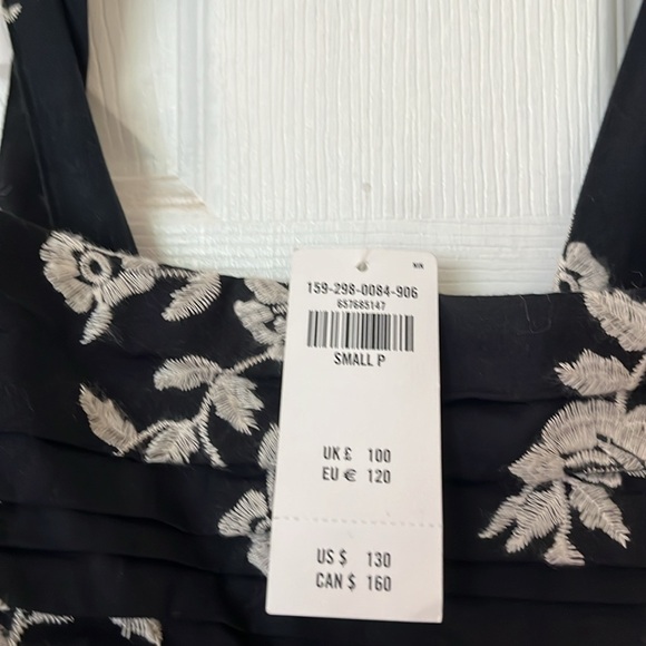 NWT Abercrombie and Fitch Black Maxi Dress with floral embroidery - Picture 2 of 3